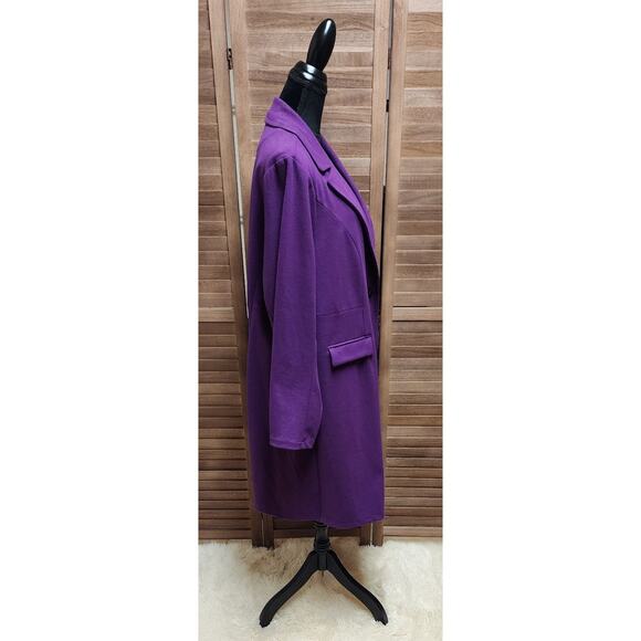 Torrid Womens Long Purple Ponte Trench Coat Plus Size 3X Heavy Warm Dress Jacket - Picture 6 of 10
